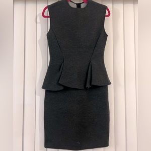 Lanvin Business wool-blend Midi Dress Gray